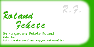 roland fekete business card